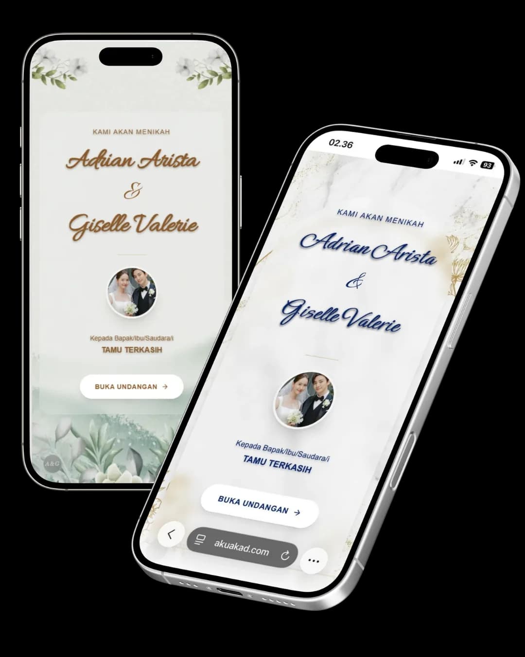 Demo undangan pernikahan digital Akuakad